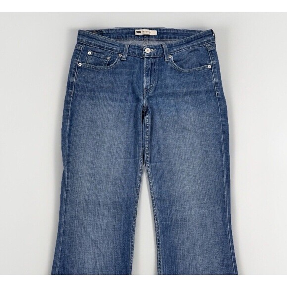 Levis 518 Jeans Juniors 9 Superlow Bootcut Blue Denim Stretch Measures 32 x 30.5 - Picture 7 of 11